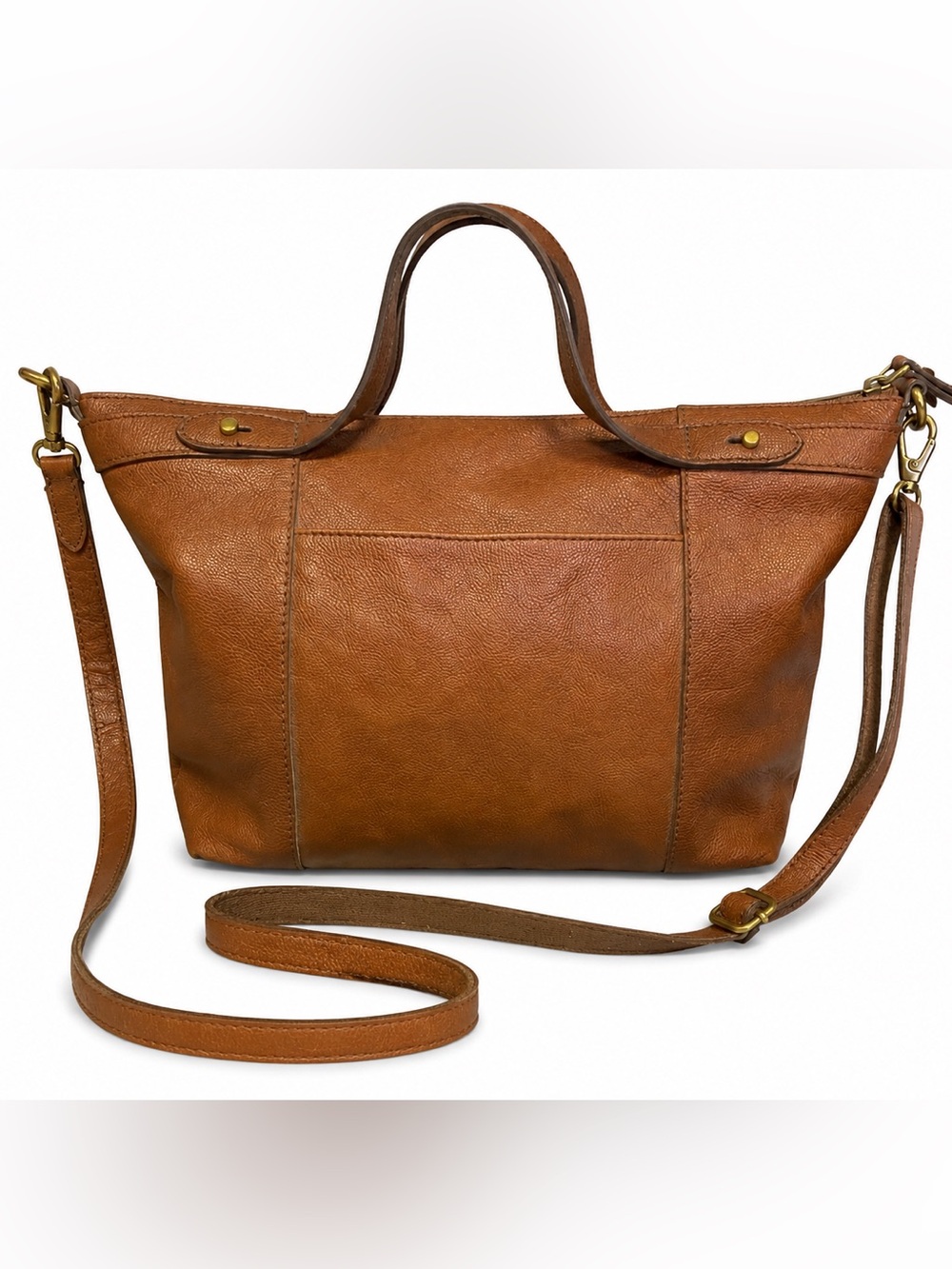 Fossil Genuine Leather Tote in Cognac